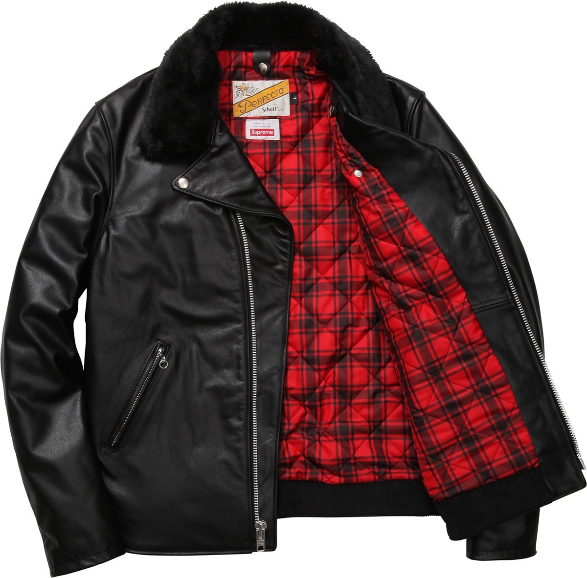 Supreme/Schott® Perfecto Leather Jacket view 3